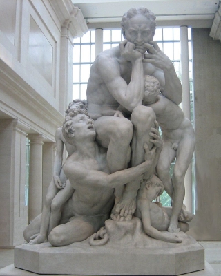 CARPEAUX, Jean-Baptiste (1827-1875), Ugolin entouré de ses quatre enfants, 1865–67, Marbre de Saint-Béat,  197.5 × 149.9 × 110.5 cm, 2247.6 kg, piedestal 1705.1 kg. Metropolitan Museum of Art, New-Yok, Etats-Unis