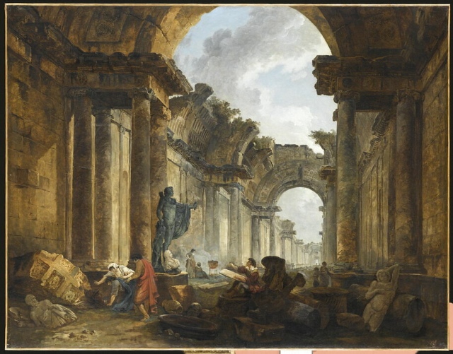 ROBERT Hubert (1733-1808), Vue imaginaire de la grande galerie du Louvre en ruines, 1796, Huile sur Toile, 114,5 x 146 cm, musée du Louvre, Paris