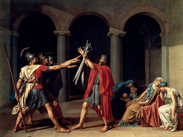 DAVID, Jacques-Louis (1748-1825), Le Serment des Horaces, 1784-1785, 330 × 425 cm, Musée du Louvre, Paris