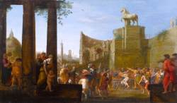 POELENBURGH, Cornelis van (1594-1667), Capriccio, vue de Rome avec le martyr de Saint Laurent, 1622-25, huile sur bois, 36 x 58 cm, collection privée